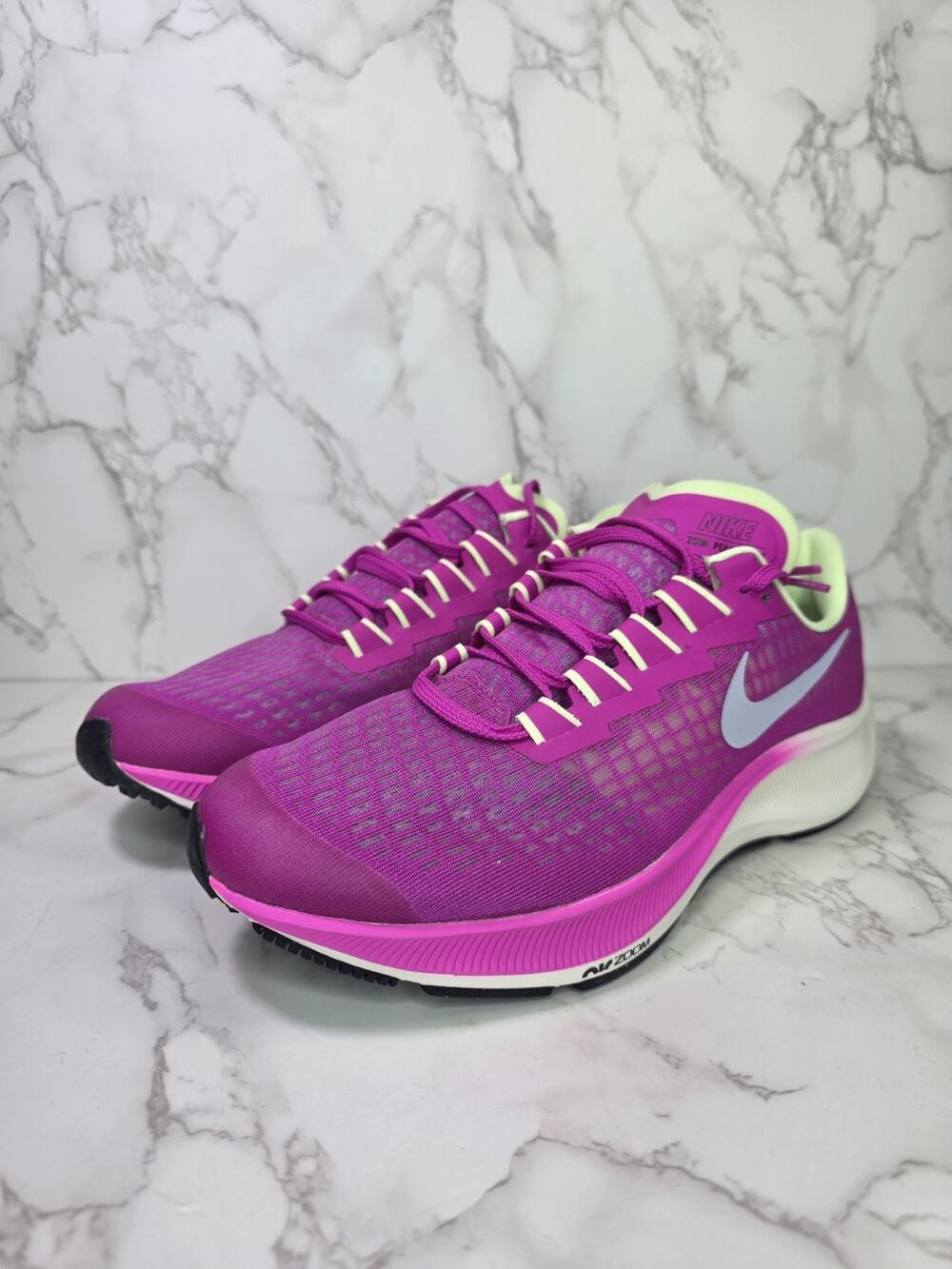 Nike Air Zoom Pegasus 37 GS Size: 7Y = 8.5 Wmn CW7212 600 - Fire Pink / Volt